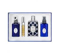 Orientica Luxury Collection Royal Bleu Premium Gift Set - 80ml Eau de Parfum, 115ml Body Mist, 115ml Body Lotion & 10ml Travel Spray | Long-Lasting Woody Aromatic Fragrance | Luxury Gift Set