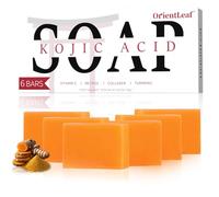 ORIENTLEAF Kojic Acid Soap, Turmeric Soap Bar, Fresh Citurs Scent, Gentle for face and body with Vitamin C, Shea Butter, Retinol, Olive Oil, Collagen (6 PACK)