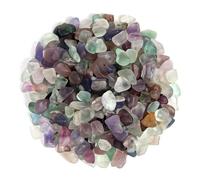 Orientrea 1.1lb Natural Crushed Fluorite Crystal Tumbled Chips-Fluorite Healing Crystals Chips Bulk, Crushed Crystal Gemstones for Crafts, Beautiful Package for Gift