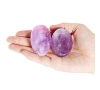 Orientrea Amethyst Quartz Palm Stone-2 Pcs Amethyst Quartz Pocket Energy Stone, Smooth Healing Crystal Worry Stone (Amethyst Quartz)