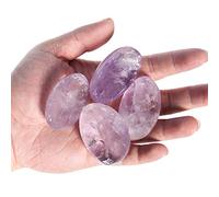 Orientrea Amethyst Stones-4 Pcs Amethyst Plam Stone Pocket Energy Stone, Smooth Amethyst Tumbled Healing Crystal and Worry Stones
