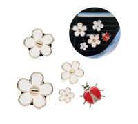 ORIESSE 5pcs Cute Flowers Ladybug Vent Clips Car Accessories Set,2pcs White Daisy Flowers Car Air Freshener Vent Clips,3pcs Vent Clips Charms,Refillable Car Diffuser Car Aesthetic