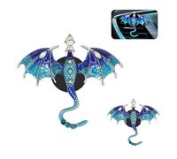 ORIESSE Bling Wyvern Car Air Freshener Vent Clips,2pcs Alloy Blue Enamel Dragon Vent Clips Car Accessories,Refillable Car Diffuser with Felt Mads,Coffee Fragrance Tablets