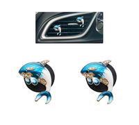 ORIESSE Dolphin Car Decor,2pcs Bling Coastal Car Air Freshener Vent Clips,Cute Beachy Ocean Car Accessories for Women Teens,Blue Rhinestone Refillable Diffuser