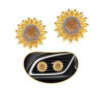 ORIESSE Sunflower Car Accessories Car Air Freshener 2pcs Sun Flower Air Vent Clips Car Decor for Women Car Interior Decorations Aesthetic Yellow Flowers Clips