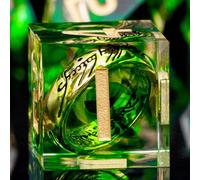 ORIFANTOU Magic Golden Ring DND Dice Set Sharp Edge Green Resin Dice with Box, Lord D and D Polyhedral Dice Set for use with D&D RPG Role Playing Games