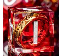 ORIFANTOU Magic Golden Ring DND Dice Set Sharp Edge Red Resin Dice with Box, for use with D&D RPG Role Playing Games, Lord D and D Polyhedral Dice Set