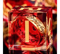 ORIFANTOU Magic Golden Ring DND Dice Set Sharp Edge Red Resin Dice with Box, for use with RPG D&D Tabletop Games Lord D and D Polyhedral Dice Set