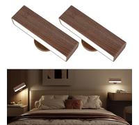 Orifesio 2 Pack Rechargeable Wall Lights, Rechargeable Wall Lights Indoor 360° Rotatable, Magnetic Wall Sconces, Removable Wall Lamp Battery Powered, 4000mAh Wireless Lights for Bedroom, Living Room