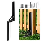 Orifesio Fence Post Repair Kit, Metal Fence Repair Spike, Heavy Duty Fixed Anchor, Steel Fence Post Support, Garden Ground Stakes for Repairing Tilted Broken Wooden Fence Posts, 1 Pack