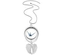 Origa Crane Geometric Shape Pendant Angel Wings Rotating Necklace Jewelry