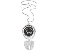 Origa Pig Geometric Shape Pendant Angel Wings Rotating Necklace Jewelry