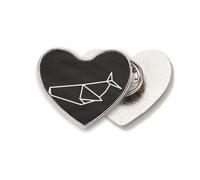 Origa Shark Geometric Shape Heart Metal Pin Brooch Clip Love