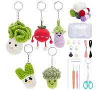 ORIGACH 10 Sets Crochet Vegetable Kit for Beginners Adults, Amigurumi Broccoli Tomato Cabbage Eggplant Green Onion Starter Crochet Kit with Step by Step Video Tutorial, Instruction and Accessories