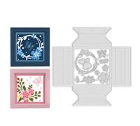 ORIGACH 12 Pcs 3D Shadow Box & Flower Cutting Dies - Metal Die Cuts & Stencils for DIY Card Making, Crafting, Scrapbooking & Journal Decoration
