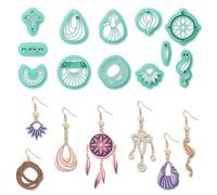 ORIGACH 12 Pcs Boho Knot Macrame Polymer Clay Cutters, Dream Catcher Design Clay Cutters for Polymer Clay Jewelry Earrings with a Clear Storage Box