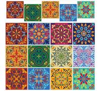 ORIGACH 12 Sheets Rub on Transfer for Crafts and Furniture Mandala & Tile Patterns Rub on Transfer Stickers Decals for Glass Wood Ceramic, DIY Scrapbooking & Home Decor, 5.51 x 5.51 Inch