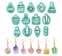 ORIGACH 13 Pcs Magic Potion Bottle Clay Cutters, Bottle Shape Polymer Clay Cutter for Earring Making, Plant Crystal Moon Themed Clay Cutters for Jewelry Making