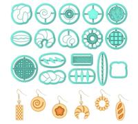 ORIGACH 17 Pcs Bread Shape Clay Cutters, Bread Polymer Clay Cutter for Earring Making Bakery Bread Clay Cutters for Jewelry Making