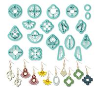 ORIGACH 19 Pcs Geometric Irregular Shape Polymer Clay Cutters Set Boho Earring Clay Cutter DIY Craft Supplies for Earring and Jewelry Making