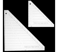 ORIGACH 2 Pcs Acrylic Folded Corner Clipper Quilt Tool 45 Degree Triangle Ruler Transparent Quilting Templates for Sewing, Crafting, Patchwork Cutting
