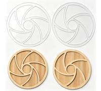 ORIGACH 2 PCS Round Spiral Router Templates with 5 and 6 Pockets, Clear Acrylic Valet Tray Router Templates, Transparent Inlay Template for Tray Making Woodworking Craft Projects