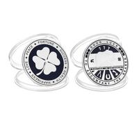 ORIGACH 2 Pcs Two Sided Lucky Coin - One Side with Four Leaf Clover and One Side with Elephant, 1.57 Inch