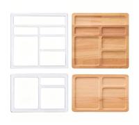 ORIGACH 2 Pcs Valet Tray Router Templates with 3 and 6 Pockets, Acrylic Tray Router Template for Woodworking, Clear Router Inlay Template for Wood