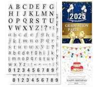 ORIGACH 2 Sheet Alphabet Numbers Punctuation Marks Clear Stamps Transparent Silicone Stamp Reusable Tool for Card Making, Crafting, Scrapbooking