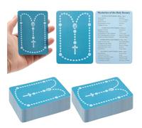 ORIGACH 200 Pcs Mysteries of the Holy Rosary Card Bulk, 7.9×11.4cm | Catholic Prayer Cards How to Pray the Rosary Prayer Card Laminated Embossed Pocket Gift for Beginner