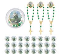 ORIGACH 24 Pcs Jesus Rosary Lapel Pin with Gift Box First Communion Favor Baptism Party Favor for Guests Religious Catholic Gift Christian Event Funeral Recuerdos Broches