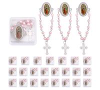 ORIGACH 24 Pcs Our Lady of Guadalupe Memorial Rosary Lapel Pin with Gift Box Catholic Religious Funeral Memorial Favors for First Communion & Baptism for Guests Recuerdos De Bautizo Christening