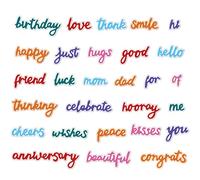 ORIGACH 28 Pcs Inspirational Shadow Words Metal Die Cuts for DIY Scrapbooking Card Making