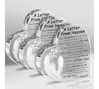 ORIGACH 3 Set A Letter from Heaven Crystal Glass Heart Memorial Gift Sympathy Gift Memorial Bereavement Gift Condolence Gift for Loss of Loved One Table Remembrance Decorations, 4 x 4 Inches