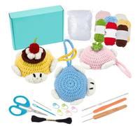 ORIGACH 3 Sets Crochet Headphone Bag Kit for Beginner Adults, Crochet Turtle Headphone Bag Easy Crochet Kit with Step by Step Video Tutorial Instruction