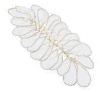 ORIGACH 3D Embroidered Beaded Pearl Flower Rhinestone Applique Fancy Handmade Beaded Patch for Women Wedding Bridal Crystal Patches DIY Sewing Clothes Craft Decor