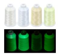 ORIGACH 4 Colors 3000 Yard per Spool Glow in The Dark Embroidery Thread Kit, Colorful Luminary Polyester Machine Sewing Thread, for Embroidery, Quilting, Hand Crafts & Sewing