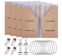 ORIGACH 4 Pack Travelers Notebook Accessories Kit Include Sleeve Holder, Pouch PVC File Folder, Pen Holder, Binder Clip and Elastic Bands Travel Accessories Supplies (Standard Size)