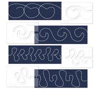 ORIGACH 4 Pcs Free Motion Quilting Templates with Non-Slip Grips