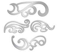 ORIGACH 4 Pcs Stainless Steel French Curve Ruler Metal Drafting Stencils Stainless Steel Template Rulers for Leather Sewing DIY Craft Supplies