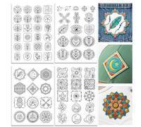 ORIGACH 4 Sheets A4 Large Bohemian Style Water Soluble Embroidery Patterns, Stick and Stitch Embroidery Papers with Designs, Wash Away Printable for Hand Sewing Lovers