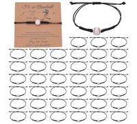 ORIGACH 40 Sets Baseball Bracelets Include Adjustable Bracelets with Inspirational Cards Sports Team Gift Party Favors Gifts for Men Women