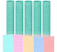 ORIGACH 5 PCS Polymer Clay Texture Roller with Architectural Pattern, Embossing Pottery Texture Rollers with Plastic Storage Box for Earring Making