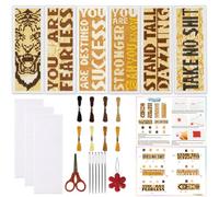 ORIGACH 6 Set Inspirational Scripture & Tiger Cross Stitch Bookmark Kit for Beginner with Backing Felt Floss Instructions DIY Stamped Embroidery Bookmark Kit for Adults, Book Lovers