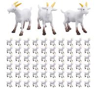 ORIGACH 60 Pcs Mini Goat Figurines Miniature Resin Goats Lamb Figurines Tiny Bovidae Critters Model for Outdoor Micro Moss Landscape Mini Gardens and DIY Props