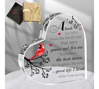 ORIGACH A Limb Has Fallen from The Family Tree Acrylic Heart Sympathy Gifts Cardinal Memorial Gifts For Loss of Loved One Bereavement Condolence Gift with Gift Box, 10 x 10cm