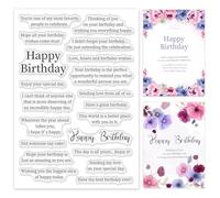 ORIGACH Birthday Sayings Clear Stamps for Card Making Birthday Greeting Words Transparent Silicone Stamps for DIY Scrapbooking Journaling Photo Album Craft Supplies