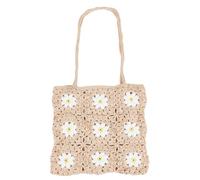 ORIGACH Daisy Crochet Granny Square Shoulder Bag Crochet Handmade Bag for Women Boho Crochet Bag for Shopping, Dating