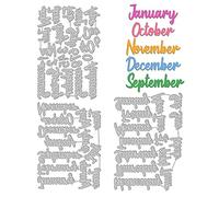 ORIGACH Dates Months Years Words Metal Cutting Dies for Scrapbooking and Card Making, 2023 Jan to Dec Month Words Die Cuts for Scrapbook Photo Album Decoration Carving Handmade Paper Card
