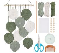ORIGACH DIY Macrame Leaf Wall Hanging Kit for Beginners Adults, Boho Farmhouse Easy Macrame Leaves Wall Tapestry kit for Home Living Room Bedroom Decor